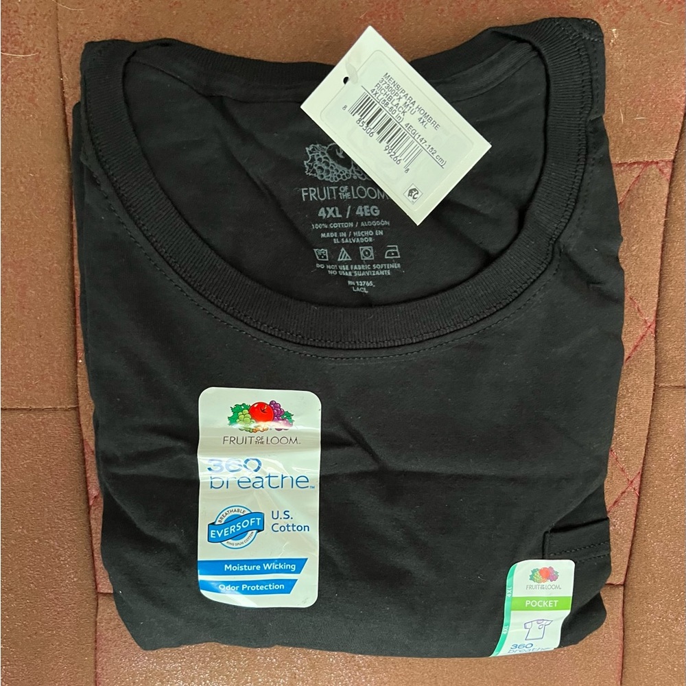 Bulk-16 Fruit of the Loom Men's Eversoft Cotton Short Sleeve Pocket T-Shirts 4XL